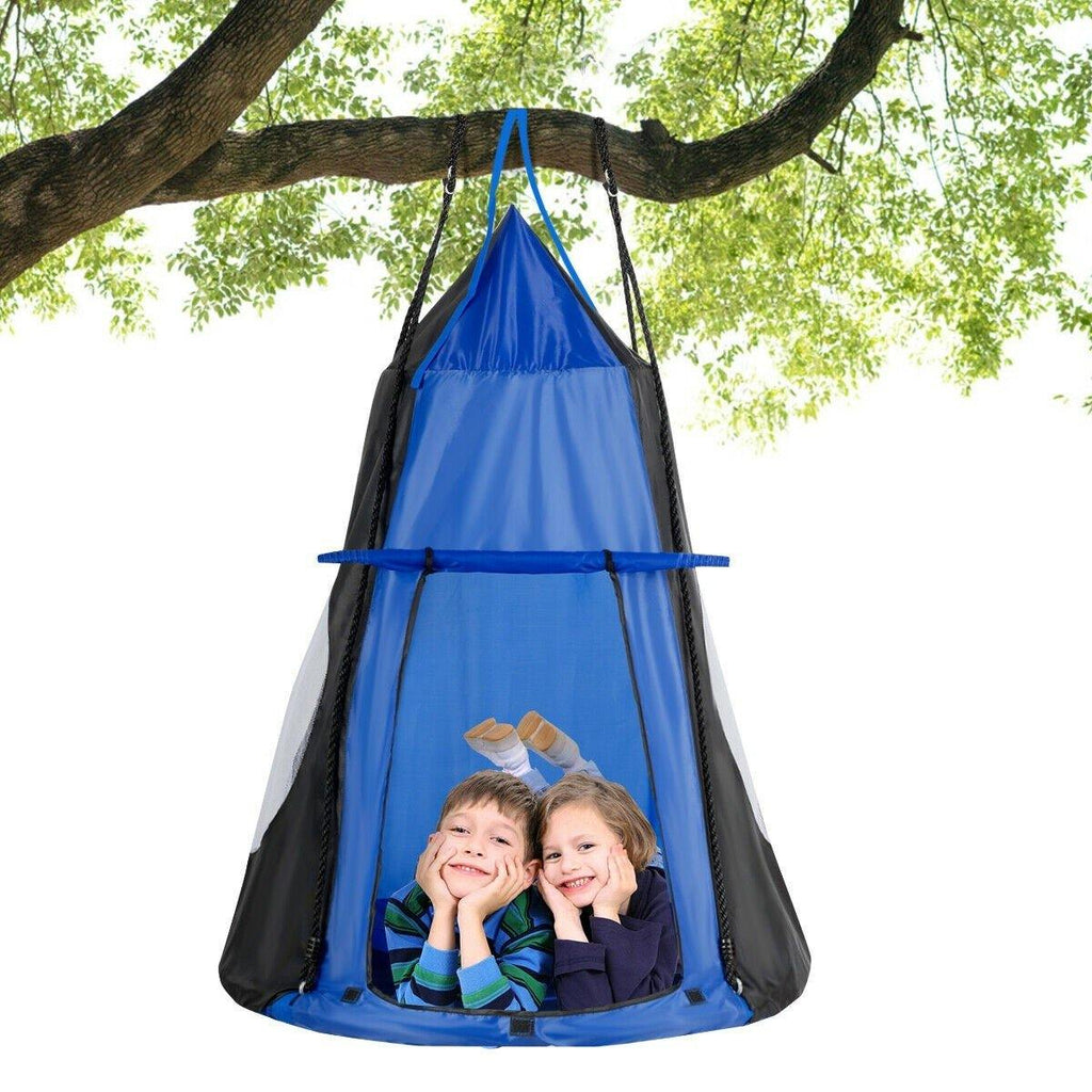 2 in 1 Kids Detachable Hanging Chair Swing Tent Set - costzon