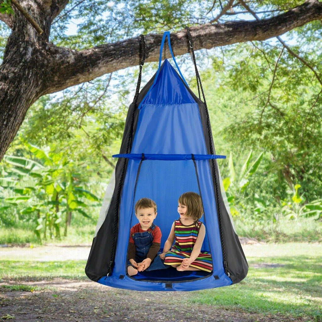 2 in 1 Kids Detachable Hanging Chair Swing Tent Set - costzon