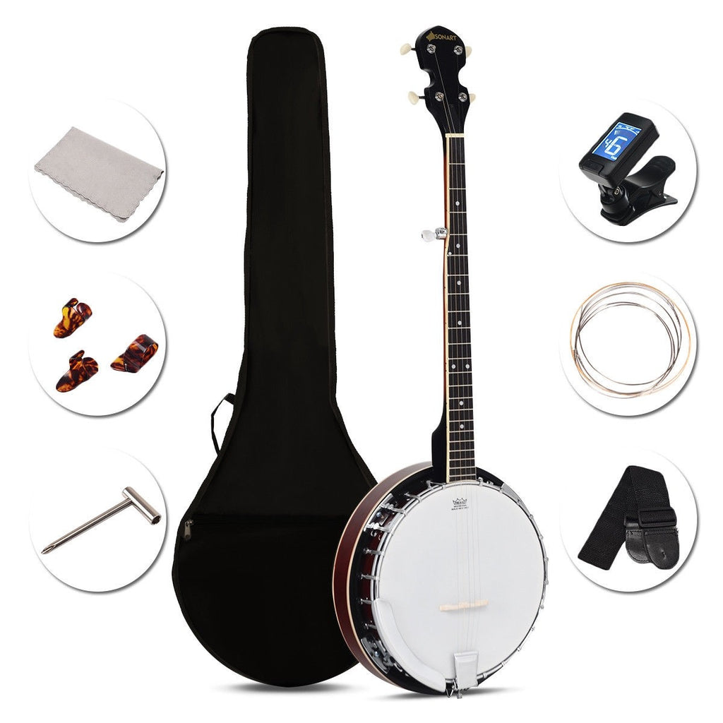 Costzon 5-String Banjo 24 Bracket with Geared 5th Tuner and Mid-range Closed Handle (41.5 IN) - costzon