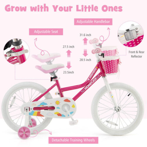 Baby Joy Kids Bike With Training Wheels 40cm Purple Vehicles