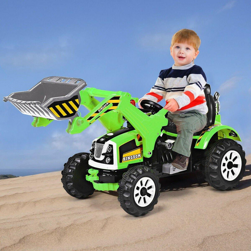 Costzon 12V Battery Powered Kids Ride On Excavator, Electric Truck with High/Low Speed (Green) - costzon