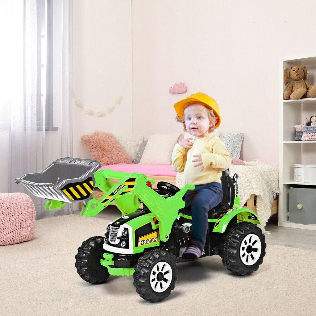 Costzon 12V Battery Powered Kids Ride On Excavator, Electric Truck with High/Low Speed (Green) - costzon