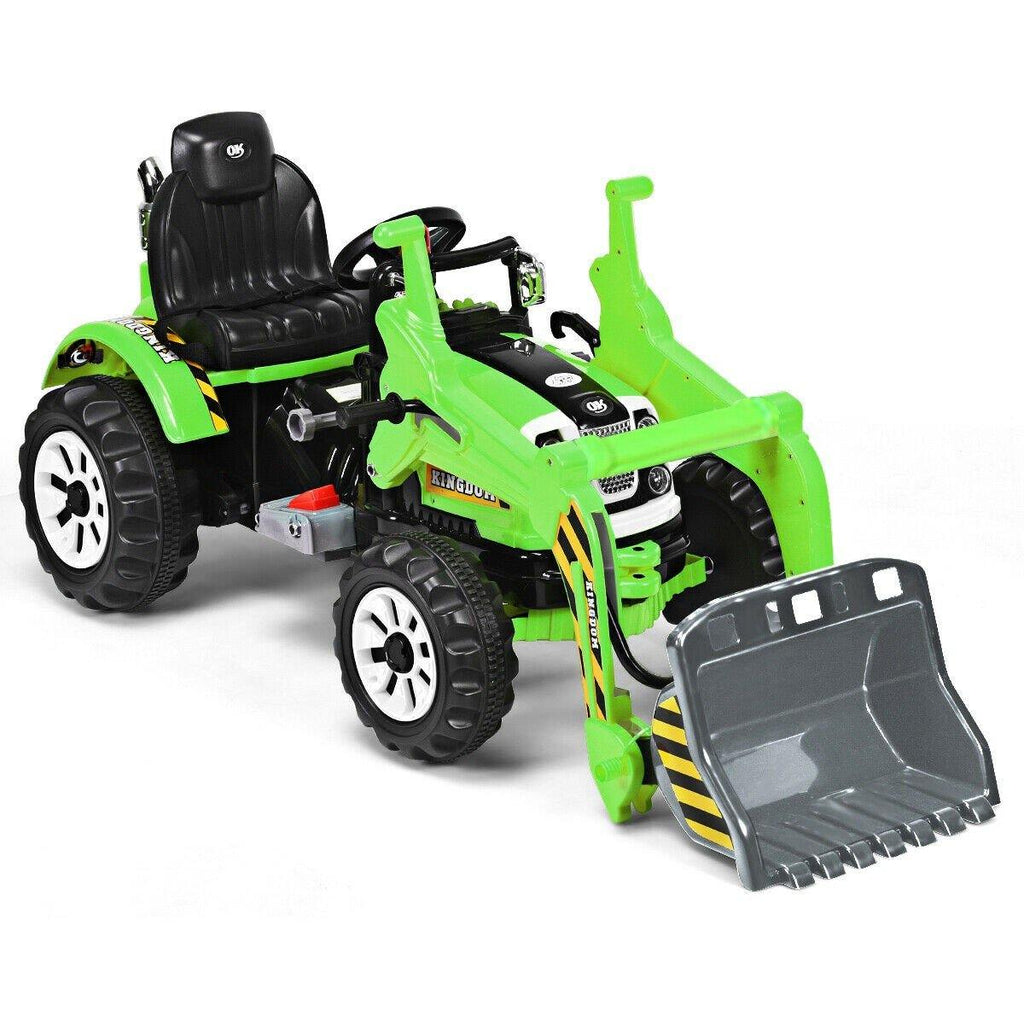 Costzon 12V Battery Powered Kids Ride On Excavator, Electric Truck with High/Low Speed (Green) - costzon