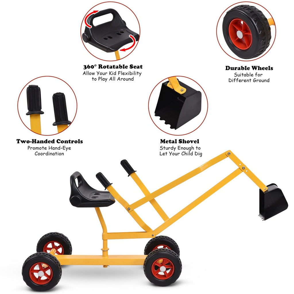 Kids Ride On Sand Digger with Wheels - costzon