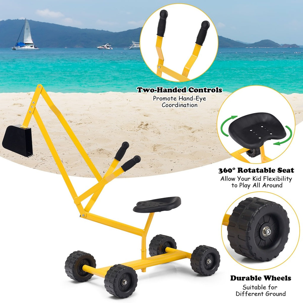 Kids Ride on Sand Digger with Wheels - costzon