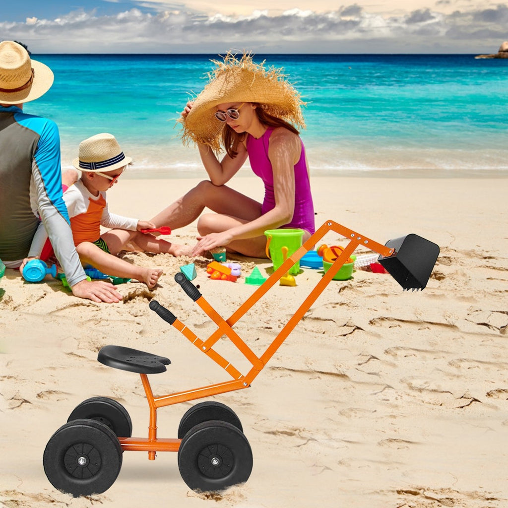 Kids Ride-on Sand Digger, Outdoor Sandbox Toy - costzon