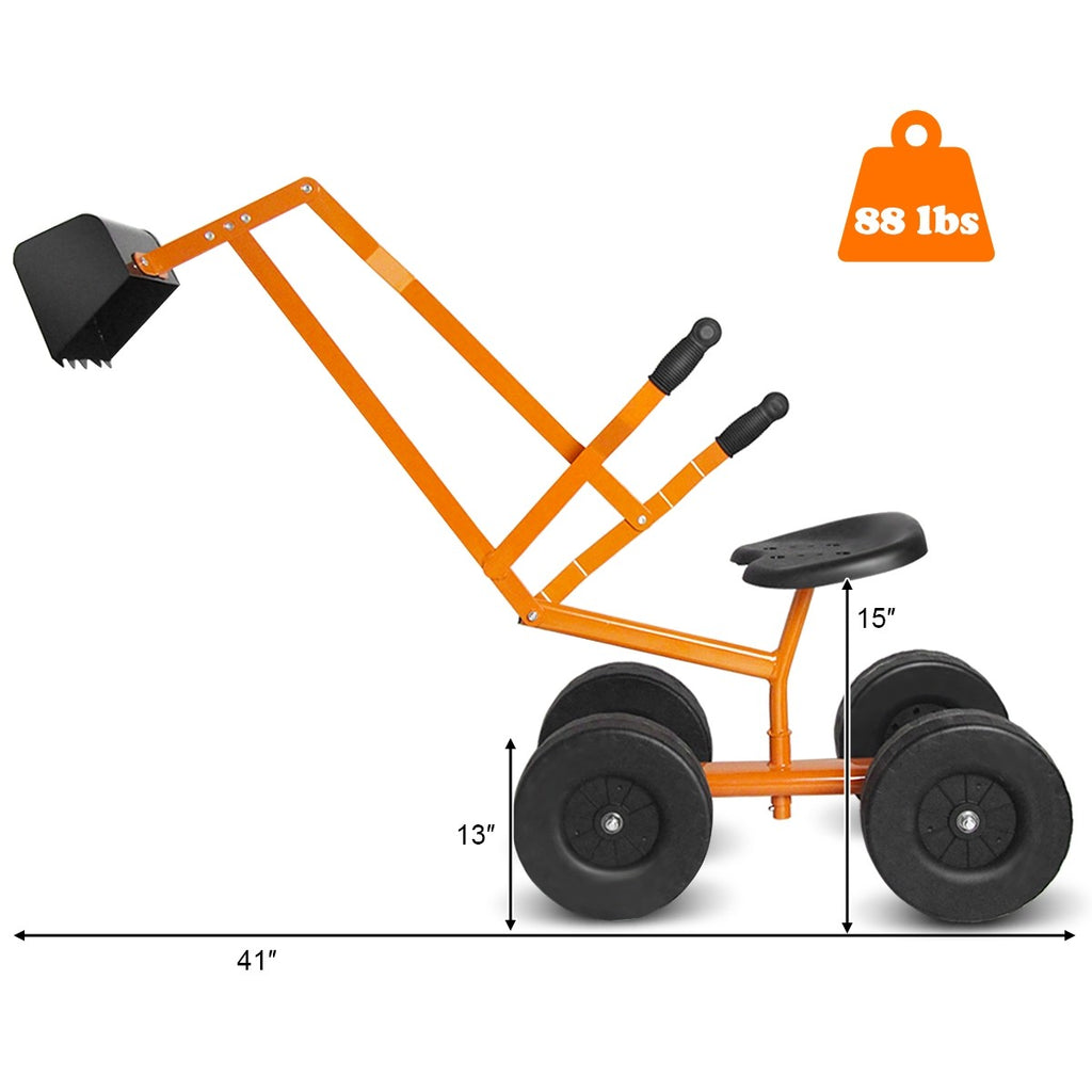 Kids Ride-on Sand Digger, Outdoor Sandbox Toy - costzon