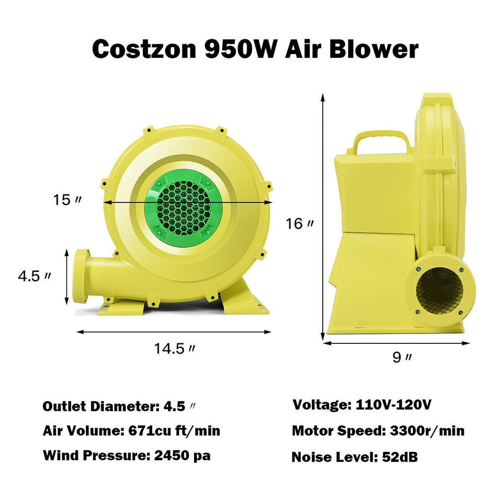 Costzon Air Blower, Pump Fan Commercial Inflatable Bouncer Blower - costzon