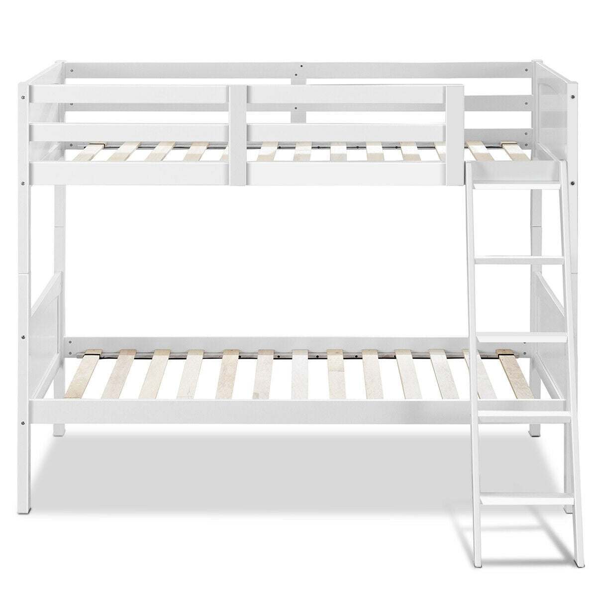 Wooden Twin Over Twin Bunk Beds Convertible 2 Individual Twin Beds